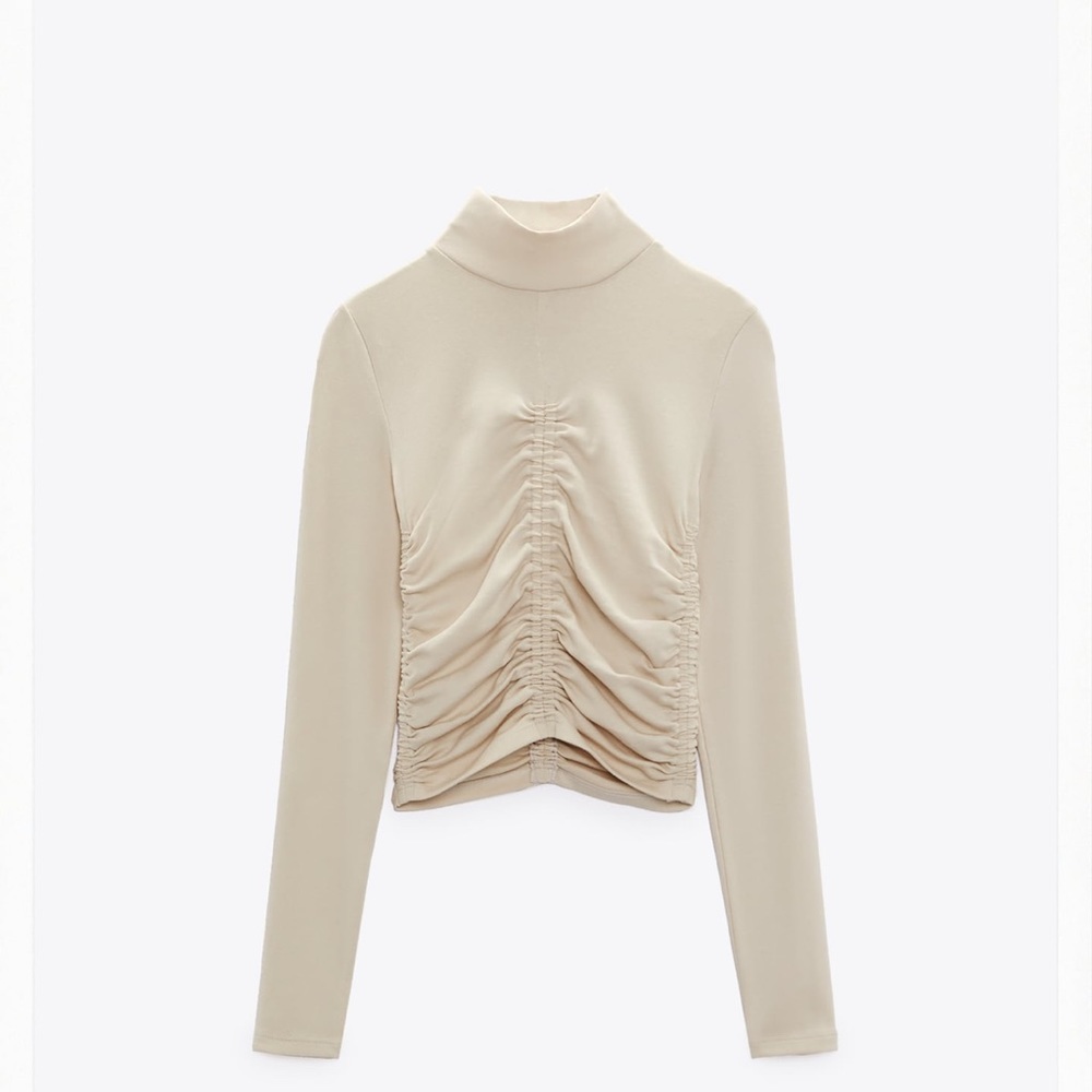 Zara ruched mock neck